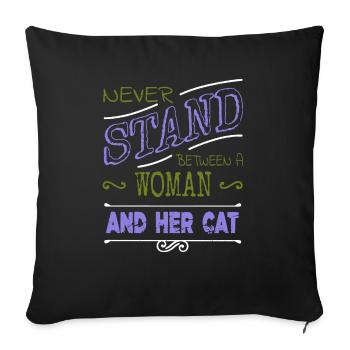 awesome cat lover pet lover persian joke love - Sofa pillowcase 17,3'' x 17,3'' (45 x 45 cm) - black - Front