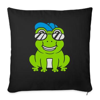 Sunglasses Cap Frog Boy - Sofa pillowcase 17,3'' x 17,3'' (45 x 45 cm) - black - Front