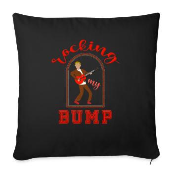 Rocking my bump maximum rocknroll rockabilly - Housse de coussin décorative 45 x 45 cm - noir - Devant