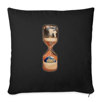 Grève pour le changement climatique Sauver la planète - Housse de coussin décorative 45 x 45 cm - noir - Devant