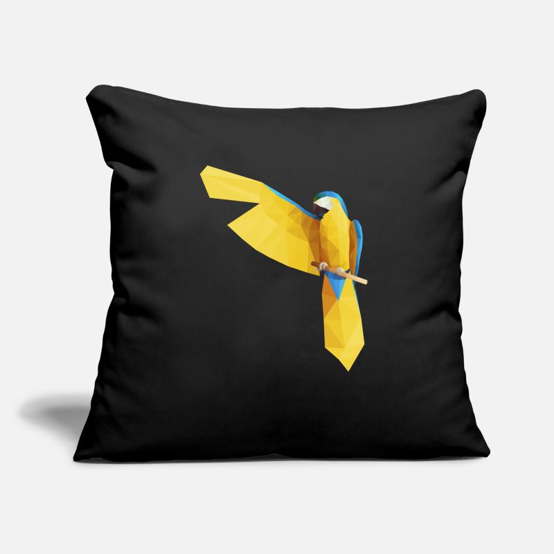 Bleu Ara Low Poly Housse de coussin décorative 45 x 45 cm