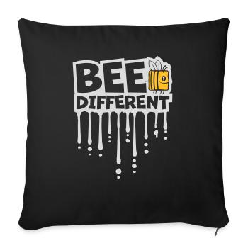 bee different saying quote - Sofa pillowcase 17,3'' x 17,3'' (45 x 45 cm) - black - Front