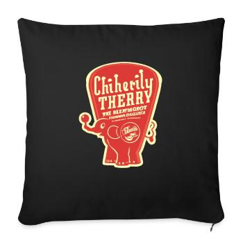 Chiherily Therry Elefant - Sofakissenbezug 45 x 45 cm - Schwarz - Vorne