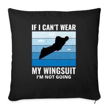 Wingsuit volant Base Jumping Parachutisme Wingsuit - Housse de coussin décorative 45 x 45 cm - noir - Devant