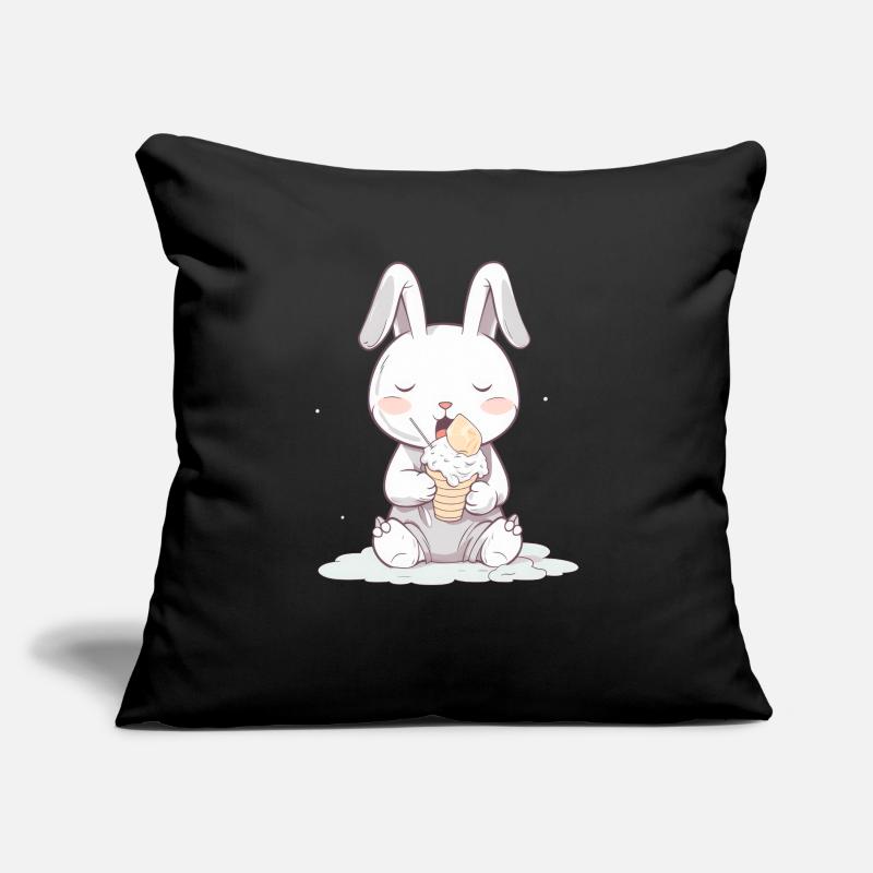 Summer indulgence: Rabbit with ice cream Sofa pillowcase 17,3'' x 17,3'' (45 x 45 cm)