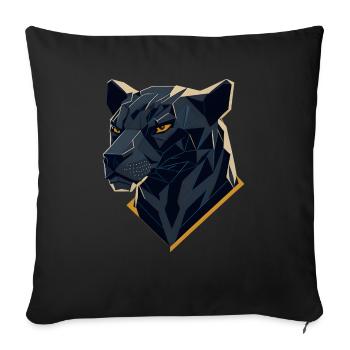 Geometric Panther - Sofa pillowcase 17,3'' x 17,3'' (45 x 45 cm) - black - Front
