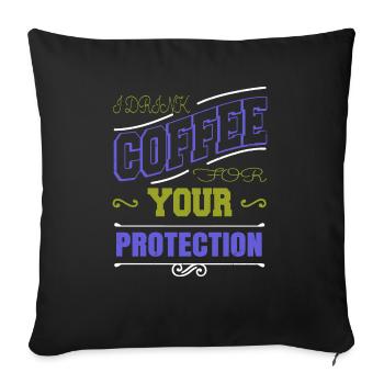 fun coffee sayings funny sayings jokes tired - Sofa pillowcase 17,3'' x 17,3'' (45 x 45 cm) - black - Front