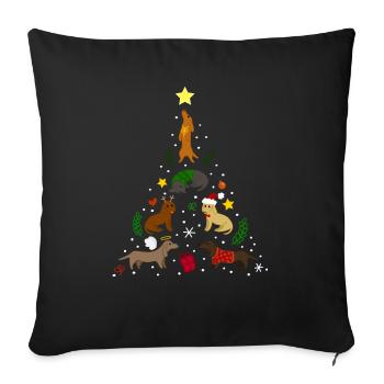 Dackel Tree Christmas - Housse de coussin décorative 45 x 45 cm - noir - Devant