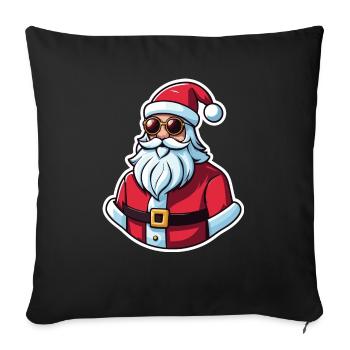 Santa Claus Christmas Illustration - Sofa pillowcase 17,3'' x 17,3'' (45 x 45 cm) - black - Front