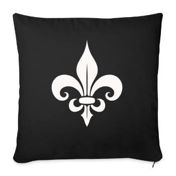 Symbolic fleur de lis Design - Sofa pillowcase 17,3'' x 17,3'' (45 x 45 cm) - black - Front