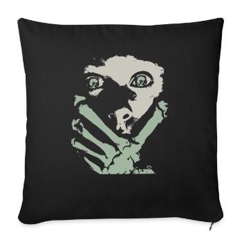 Skeleton Hand On Woman's Face - Sofa pillowcase 17,3'' x 17,3'' (45 x 45 cm) - black - Front