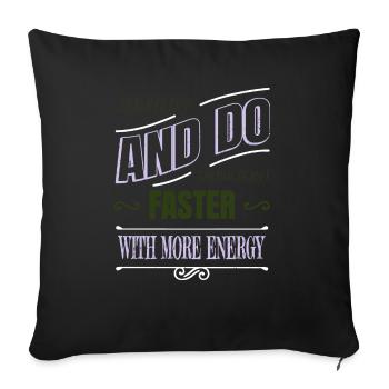 cadeau tasse à café boire bday amateur de café - Housse de coussin décorative 45 x 45 cm - noir - Devant