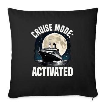 Cruise Mode Activated Cruise Ship Vacation Group - Sofa pillowcase 17,3'' x 17,3'' (45 x 45 cm) - black - Front