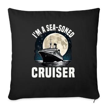 At A Seasoned Cruiser Cruise Ship Vacation Group - Sofa pillowcase 17,3'' x 17,3'' (45 x 45 cm) - black - Front