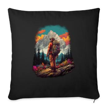 Vagabond 01 - Housse de coussin décorative 45 x 45 cm - noir - Devant