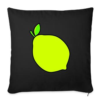 zitrone - Sofakissenbezug 45 x 45 cm - Schwarz - Vorne