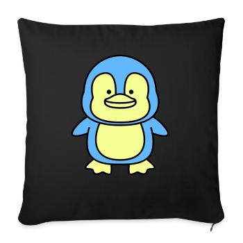 pinguin comic - Sofakissenbezug 45 x 45 cm - Schwarz - Vorne