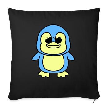 pinguin comic cool - Sofakissenbezug 45 x 45 cm - Schwarz - Vorne