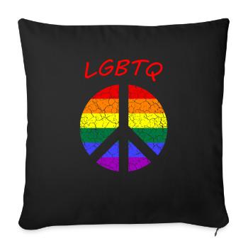 Peace Love LGBTQ CSD - Sofakissenbezug 45 x 45 cm - Schwarz - Vorne