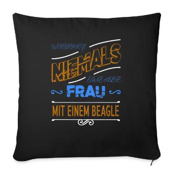 spaß pudel oma mädchen girl die macht dat humor - Sofakissenbezug 45 x 45 cm - Schwarz - Vorne