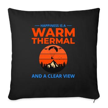 Parapente Pilote Parapente Thermiques Chauds - Housse de coussin décorative 45 x 45 cm - noir - Devant