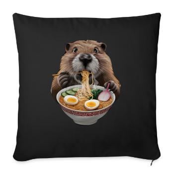 Biber Ramen - Sofakissenbezug 45 x 45 cm - Schwarz - Vorne