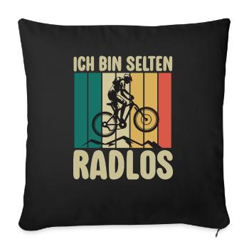 Rarement vélo sans roues vélo de montagne vélo de route vélo - Housse de coussin décorative 45 x 45 cm - noir - Devant
