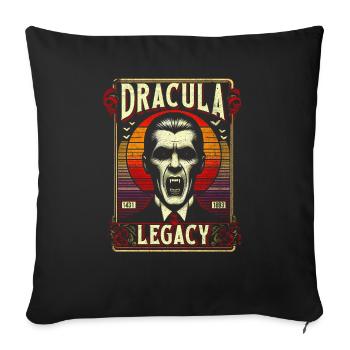 Dracula's Legacy, Classic Vintage Monster Vampire - Sofa pillowcase 17,3'' x 17,3'' (45 x 45 cm) - black - Front