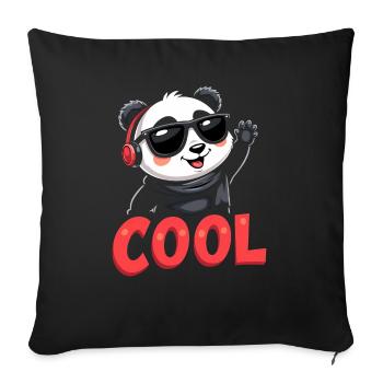 cooler Panda - Sofakissenbezug 45 x 45 cm - Schwarz - Vorne