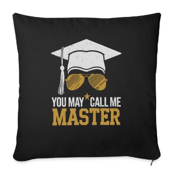 Witziges Design für den Masterabschluss - Sofakissenbezug 45 x 45 cm - Schwarz - Vorne