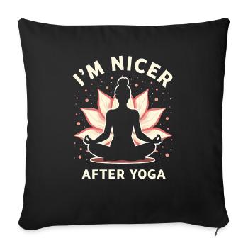Drôle Yoga Méditation Chakra Jeu de mots - Housse de coussin décorative 45 x 45 cm - noir - Devant