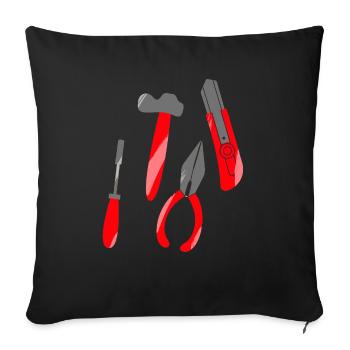 Craftsman looking for tool design - Sofa pillowcase 17,3'' x 17,3'' (45 x 45 cm) - black - Front