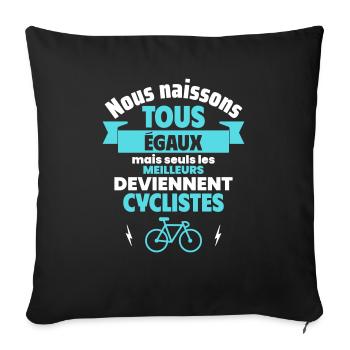 Cadeau fête des pères, les meilleurs cycliste,vélo - Housse de coussin décorative 45 x 45 cm - noir - Devant