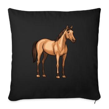 Pferd - Sofakissenbezug 45 x 45 cm - Schwarz - Vorne
