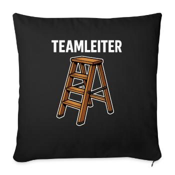Team Leader Leader in Office Team Work - Sofa pillowcase 17,3'' x 17,3'' (45 x 45 cm) - black - Front