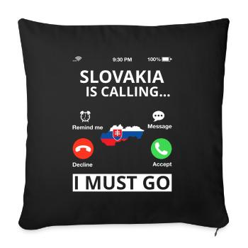 Slovakia Flag Vintage Slovak Flag Home - Sofa pillowcase 17,3'' x 17,3'' (45 x 45 cm) - black - Front