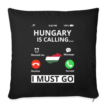 Drapeau de la Hongrie Drapeau hongrois Balaton Hongrie - Housse de coussin décorative 45 x 45 cm - noir - Devant