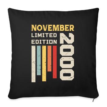 November 2000 Birthday Gift - November 2000 - Sofa pillowcase 17,3'' x 17,3'' (45 x 45 cm) - black - Front