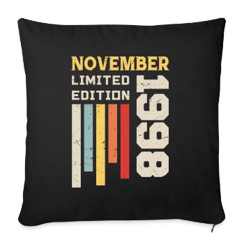 November 1998 Birthday Gift - November 1998 - Sofa pillowcase 17,3'' x 17,3'' (45 x 45 cm) - black - Front