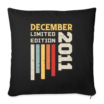 December 2011 - December 2011 Birthday Gift - Sofa pillowcase 17,3'' x 17,3'' (45 x 45 cm) - black - Front