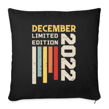 December 2022 - December 2022 Birthday Gift - Sofa pillowcase 17,3'' x 17,3'' (45 x 45 cm) - black - Front