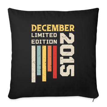 December 2015 - December 2015 Birthday Gift - Sofa pillowcase 17,3'' x 17,3'' (45 x 45 cm) - black - Front