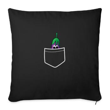 pocket eggplant idée cadeau - Housse de coussin décorative 45 x 45 cm - noir - Devant