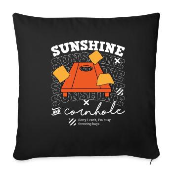 Sac de sport d'été Sunshine and Cornhole - Housse de coussin décorative 45 x 45 cm - noir - Devant