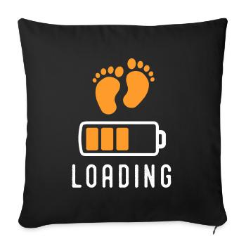 FUTURE PAPA MOTHER birth - Sofa pillowcase 17,3'' x 17,3'' (45 x 45 cm) - black - Front