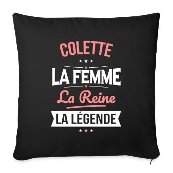 Colette - La Femme - La Reine - La Légende - Housse de coussin décorative 45 x 45 cm - noir - Devant