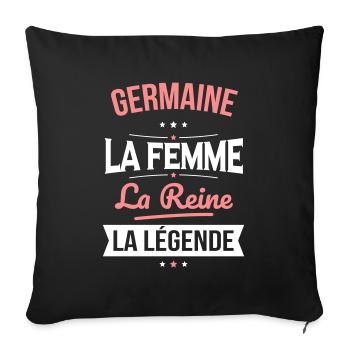 Germaine - La Femme - La Reine - La Légende - Housse de coussin décorative 45 x 45 cm - noir - Devant