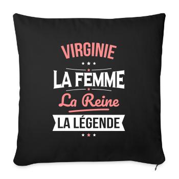 Virginie - La Femme - La Reine - La Légende - Housse de coussin décorative 45 x 45 cm - noir - Devant