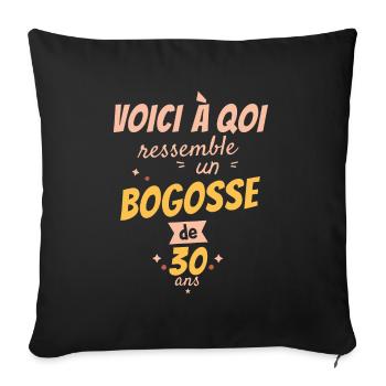 Voici à quoi ressemble un bogosse de 30 Ans - Housse de coussin décorative 45 x 45 cm - noir - Devant