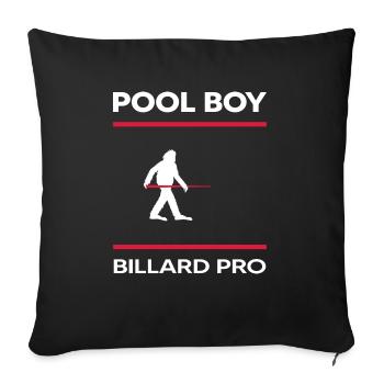 Billard snooker Billardspieler Poolboy Poolbillard - Sofakissenbezug 45 x 45 cm - Schwarz - Vorne